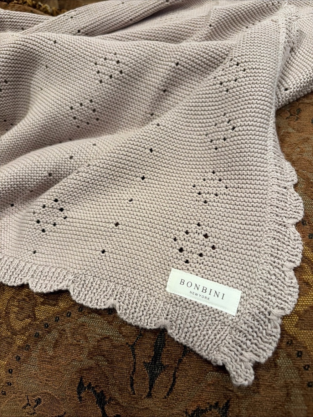 Bonbini New York Taupe Baby Blanket 0-6mo Size 45” X 30” NW0T